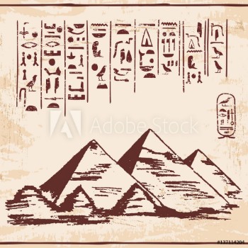 Bild på Vector illustration of Egyptian national drawing Image of gods ornament hieroglyphs